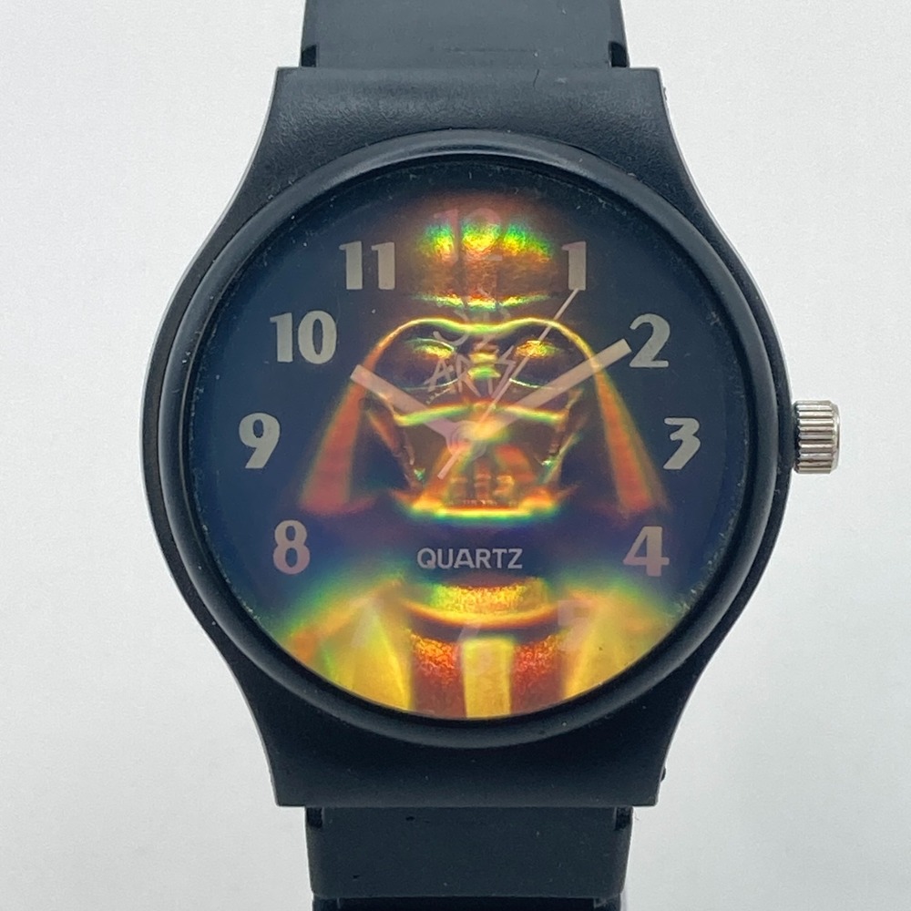 3-D Arts Watch 35mm Star Wars Darth Vader Hologram Black Unisex New Battery 90s